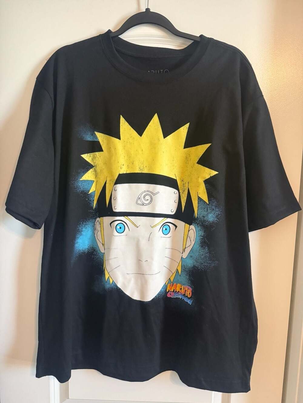 Naruto Shippuden Half Naruto Uzumaki Graphic Black T-Shirt